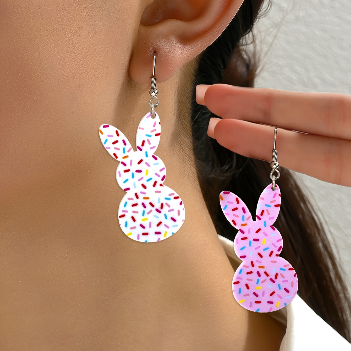 Easter Bunny Acrylic Earrings - Cute Cartoon Printed Dangle Earrings For Women, Colorful Party Accessory, Ideal Gift For Friends, Acrylic, Fashion, Party, Dance, Wear, Holiday Gift
Easter Bunny Acrylic Earrings - Cute Cartoon Printed Dangle Earrings For Women, Colorful Party Accessory, Ideal Gift For Friends, Acrylic, Fashion, Party, Dance, Wear, Holiday Gift