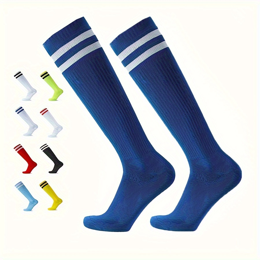 1/3 Pairs Of Men's Striped Professional Football Knee High Socks, Non Slip Sweat Absorbent Breathable Socks For Men's Wearing
1/3 Pairs Of Men's Striped Professional Football Knee High Socks, Non Slip Sweat Absorbent Breathable Socks For Men's Wearing