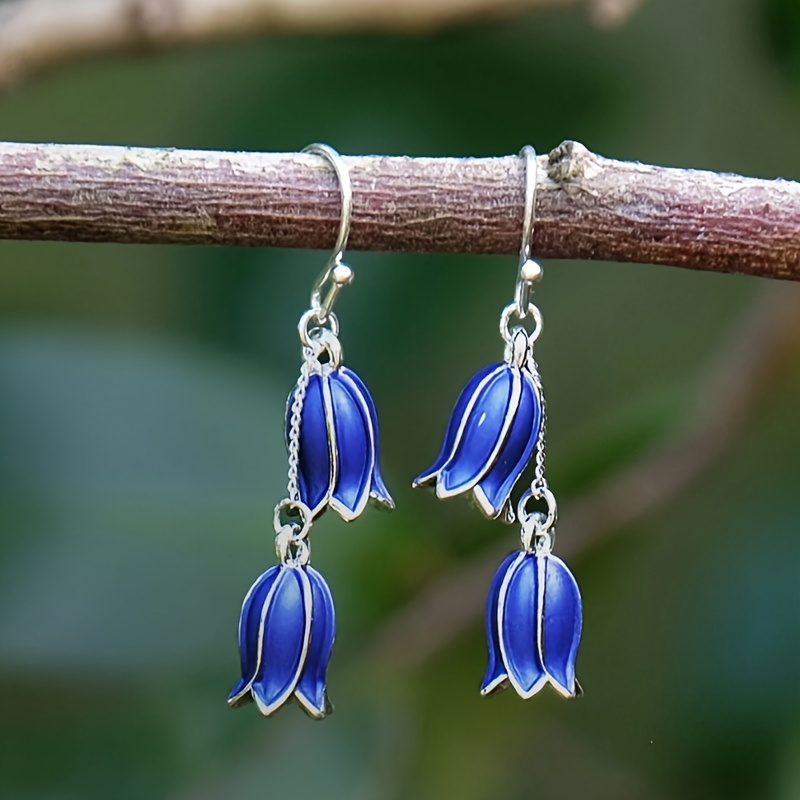 1 Pair Of Chic Blue Floral Alloy Tassel Drop Earrings - Elegant & Stylish With , Iron Posts For A Fashion- Look
1 Pair Of Chic Blue Floral Alloy Tassel Drop Earrings - Elegant & Stylish With , Iron Posts For A Fashion- Look