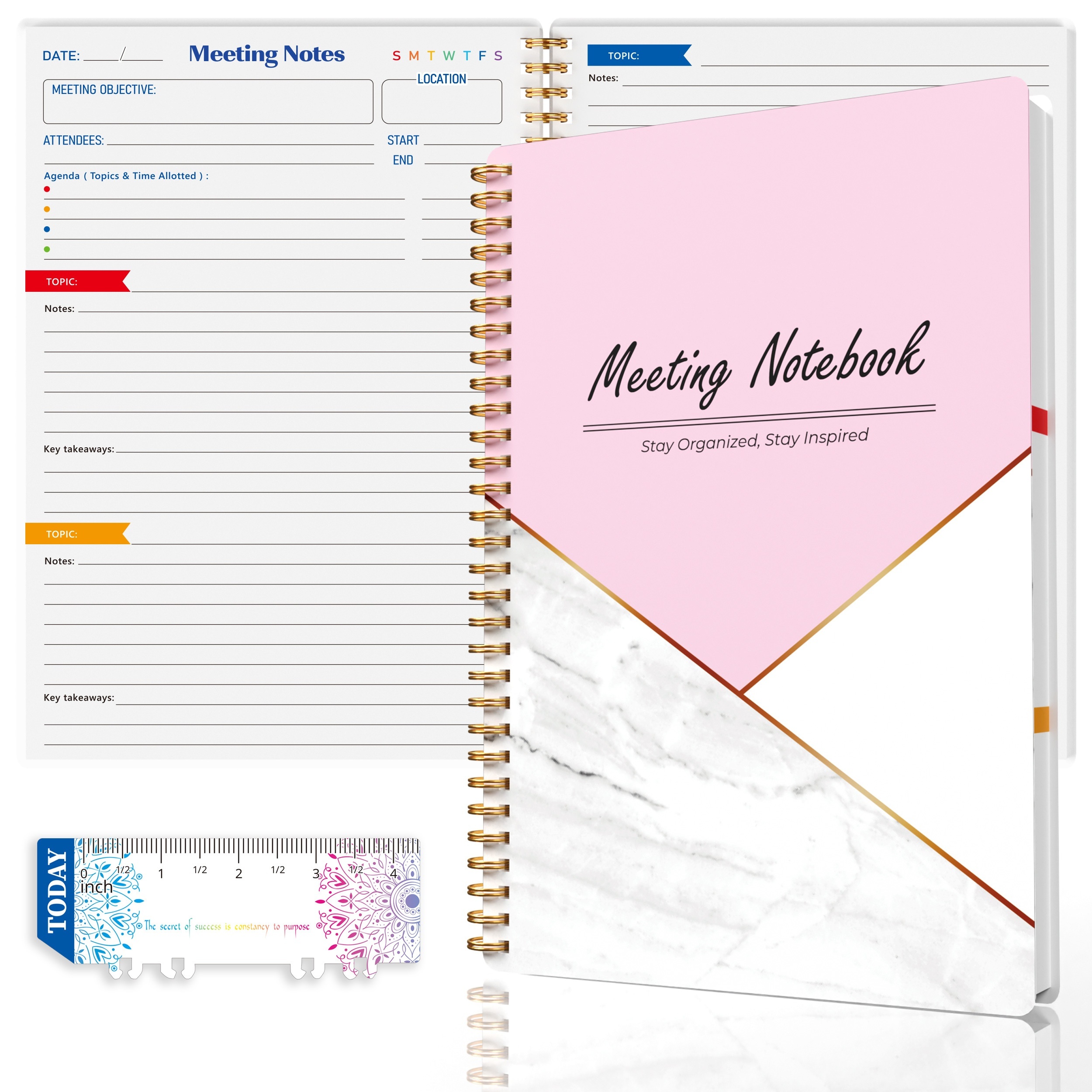 1pc Efficient Meeting Notebook For Organized Work - Streamline Note-taking And Stay On Track With Agendas - Perfect Office Planning Tool For Professional Project Management, B5 (7x10in) - Pink Line
1pc Efficient Meeting Notebook For Organized Work - Streamline Note-taking And Stay On Track With Agendas - Perfect Office Planning Tool For Professional Project Management, B5 (7x10in) - Pink Line