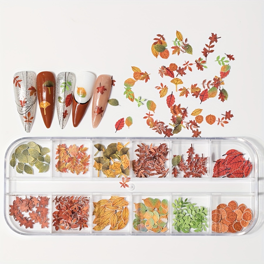 12 Color Nail Art Sequins, 3d Fall Leaves Stickers For Acrylic Nails, Wood Glitter For Autumn Nail Art Decorations
12 Color Nail Art Sequins, 3d Fall Leaves Stickers For Acrylic Nails, Wood Glitter For Autumn Nail Art Decorations