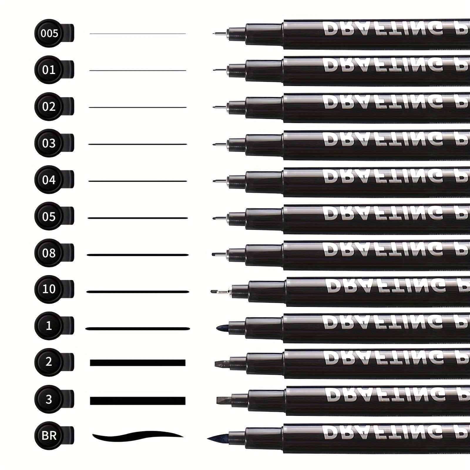 12pcs Fine Pen Set - Black, Acid-free & Stain-resistant, Students & Artists, Includes 8 Drawing Pens, 3 Markers & Calligraphy Brush
12pcs Fine Pen Set - Black, Acid-free & Stain-resistant, Students & Artists, Includes 8 Drawing Pens, 3 Markers & Calligraphy Brush