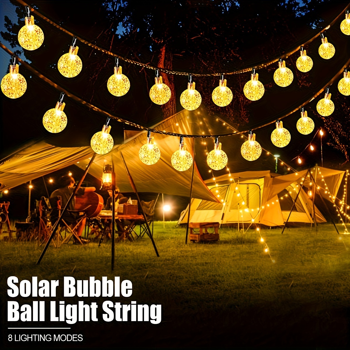 ambient" 16.4ft Solar-powered Crystal Ball Lights - Waterproof, 8 Modes, Perfect For Garden, Patio, Weddings & Outdoor Celebrations
ambient" 16.4ft Solar-powered Crystal Ball Lights - Waterproof, 8 Modes, Perfect For Garden, Patio, Weddings & Outdoor Celebrations