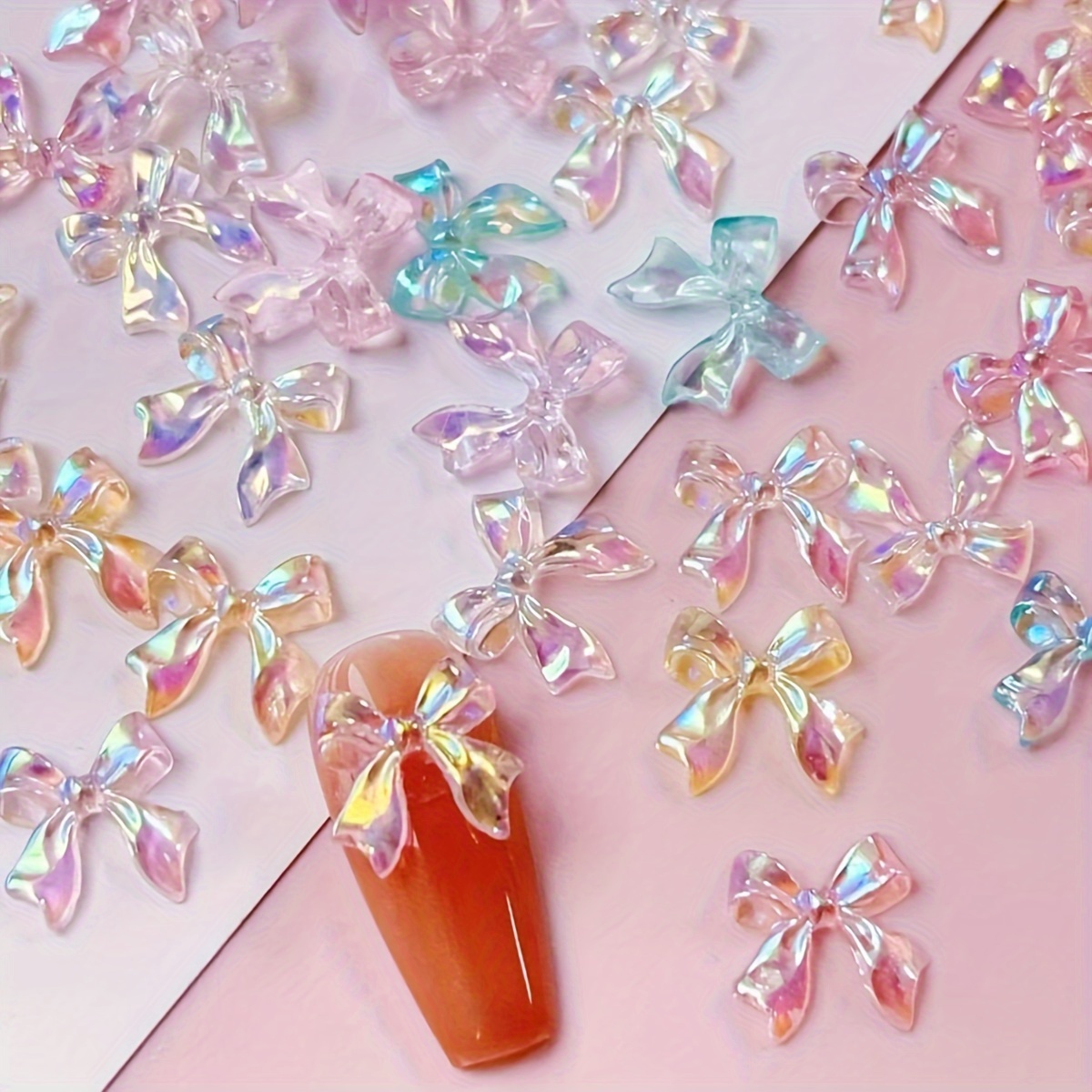 100pcs Iridescent 3d Resin Nail Charms With Ribbon Ties - Assorted Colors, Diy & Salon-ready Nail Art Accessories
100pcs Iridescent 3d Resin Nail Charms With Ribbon Ties - Assorted Colors, Diy & Salon-ready Nail Art Accessories