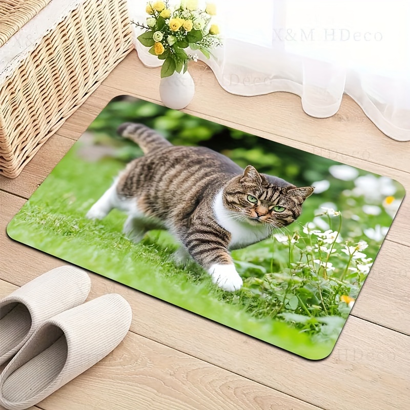 Cat On Lawn Print Doormat - Machine Washable, Rectangular, Non-slip Pvc Backed, 100% Polyester, Indoor Floor Mat For Bathroom, Kitchen, Living Room, Entryway, Decorative Carpet
Cat On Lawn Print Doormat - Machine Washable, Rectangular, Non-slip Pvc Backed, 100% Polyester, Indoor Floor Mat For Bathroom, Kitchen, Living Room, Entryway, Decorative Carpet