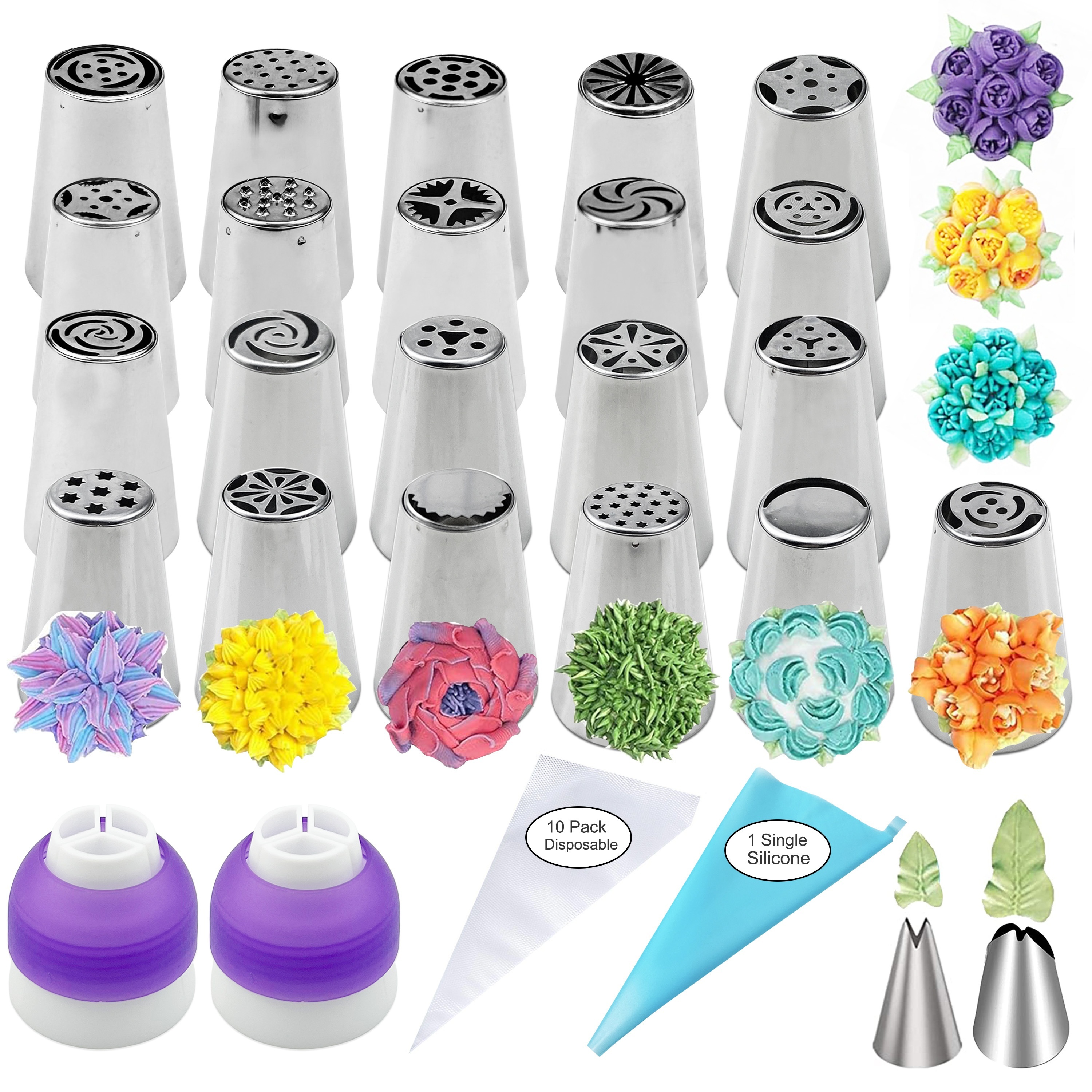 Piping Tips For Cookies, Cupcake And Cake Decorating Kits, Frosting Tools, Stainless Steel 3d Flower-shaped Cream Nozzles.
Piping Tips For Cookies, Cupcake And Cake Decorating Kits, Frosting Tools, Stainless Steel 3d Flower-shaped Cream Nozzles.