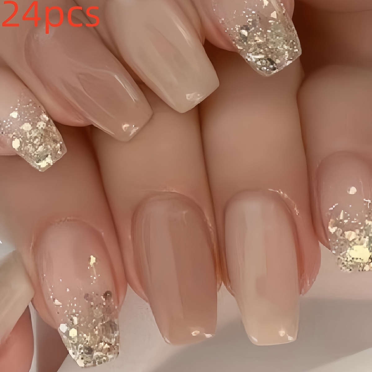 24pcs Medium Length Square Press On Nails, Mixed With Iridescent , Golden And Pink Artificial Nails With Jelly Glue And Nail File Set For Women' And Party Use
24pcs Medium Length Square Press On Nails, Mixed With Iridescent , Golden And Pink Artificial Nails With Jelly Glue And Nail File Set For Women' And Party Use