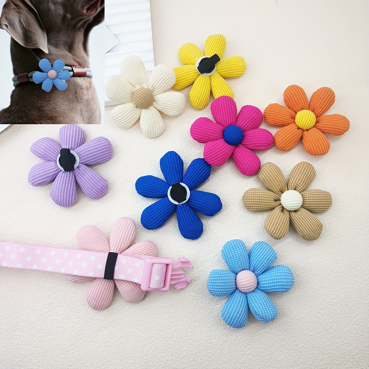 9pcs Colorful Flower Pendant For Collar, Pet Dog Traction Collar Accessories, Dog Accessories For Photo Taking
9pcs Colorful Flower Pendant For Collar, Pet Dog Traction Collar Accessories, Dog Accessories For Photo Taking