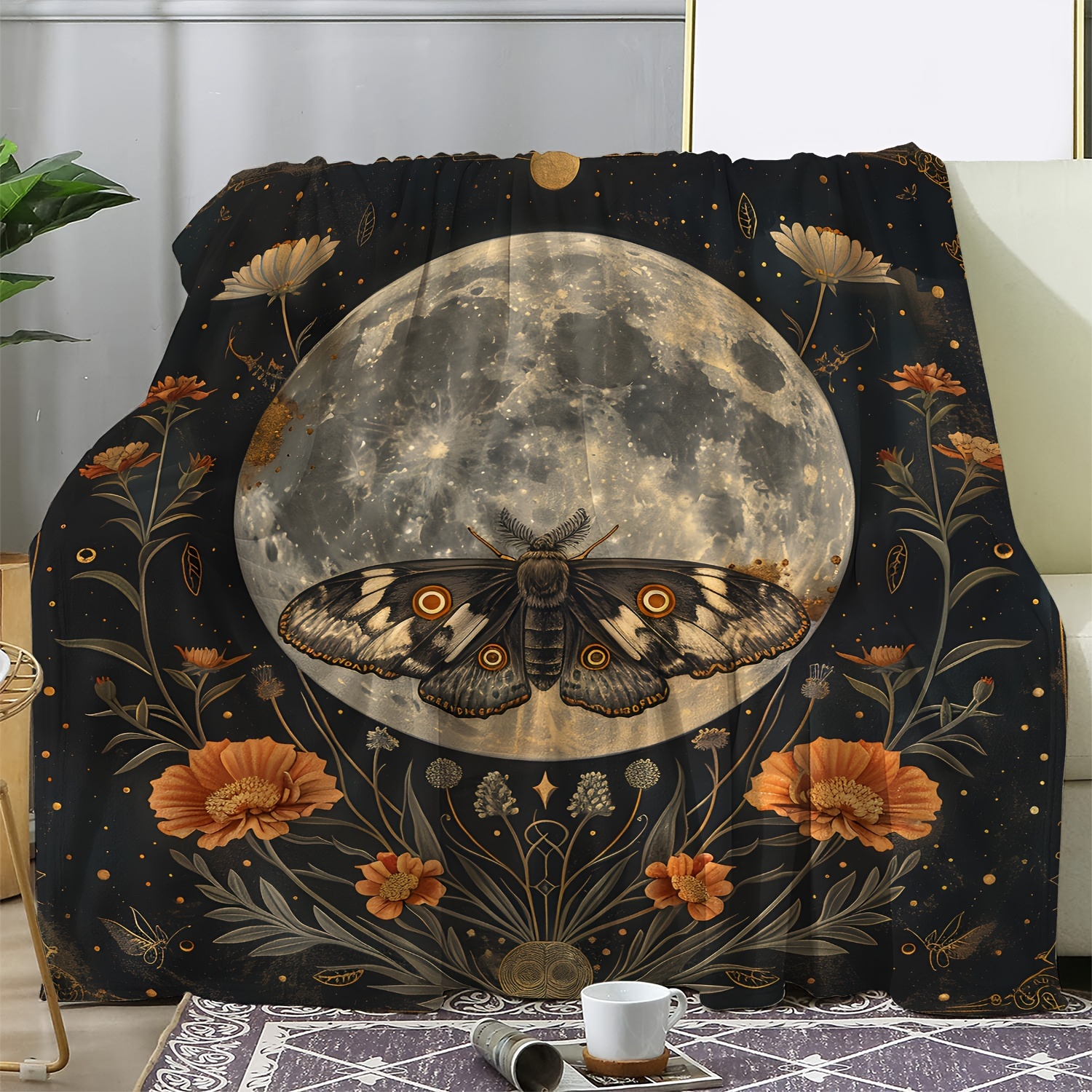 Vintage Floral Butterfly Moon Print Fleece Throw Blanket - Soft Cozy Warm Polyester Knitted Blanket For Sofa Bed Office Car Camping, Versatile Gift For All Seasons
Vintage Floral Butterfly Moon Print Fleece Throw Blanket - Soft Cozy Warm Polyester Knitted Blanket For Sofa Bed Office Car Camping, Versatile Gift For All Seasons