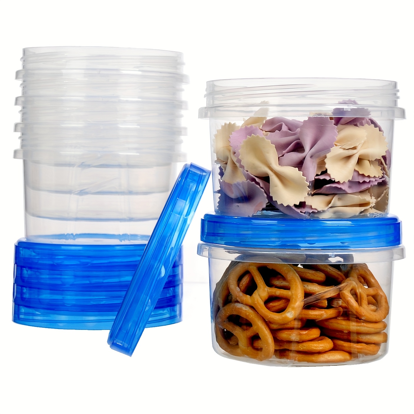 6-pack/3-pack Stackable Food Storage Containers - Microwave Safe, Reusable Plastic, Round Shape, Clip-on Closure, Multipurpose Use For Canning, Tea, Dried Fruit, Snacks - 500ml/1000ml
6-pack/3-pack Stackable Food Storage Containers - Microwave Safe, Reusable Plastic, Round Shape, Clip-on Closure, Multipurpose Use For Canning, Tea, Dried Fruit, Snacks - 500ml/1000ml