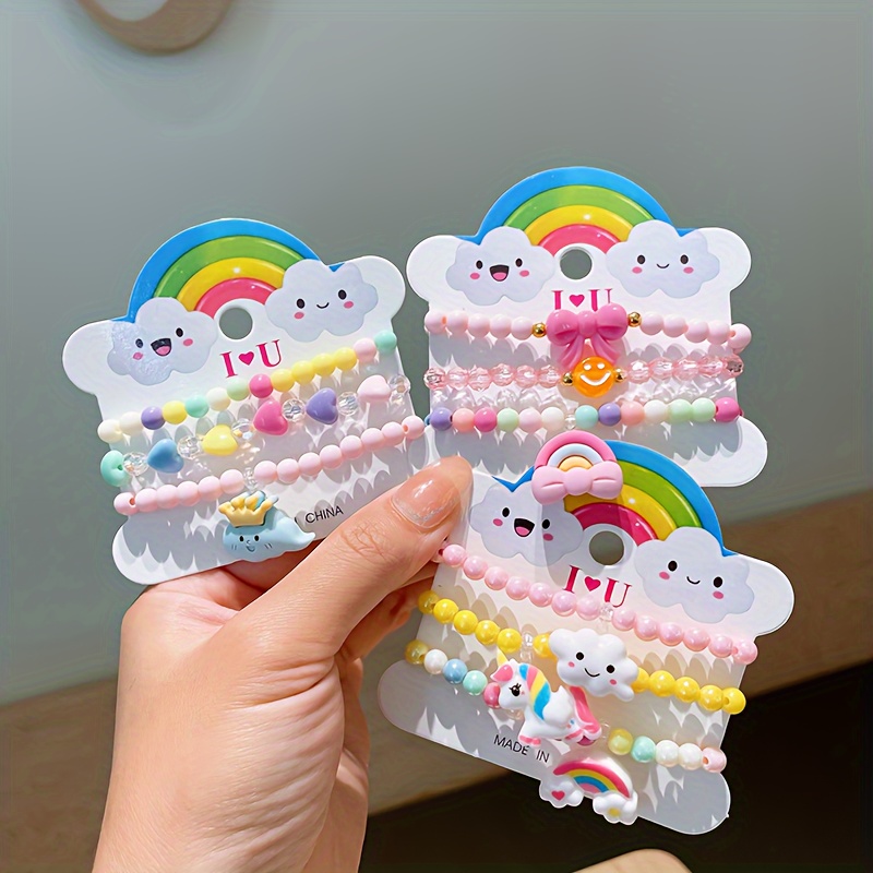 3pcs Cute & ' Bracelet Set - Unicorn, Bowknot Rainbow & Star Acrylic Beads - Birthday & Holiday Gifts, Party Decorations
3pcs Cute & ' Bracelet Set - Unicorn, Bowknot Rainbow & Star Acrylic Beads - Birthday & Holiday Gifts, Party Decorations