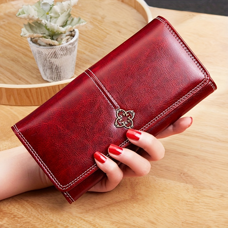 Women's Long Wallet Vintage Style Pu Leather Clutch Elegant Fashion Retro Purse, Multi-functional Card Holder
Women's Long Wallet Vintage Style Pu Leather Clutch Elegant Fashion Retro Purse, Multi-functional Card Holder