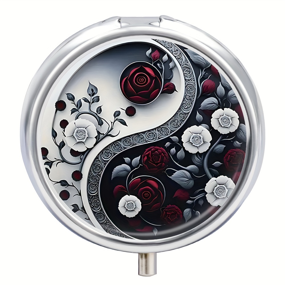 1pc Yin Yang Round Pill Box, Portable Metal & Abs Medicine Organizer, 3-grid Sub-packaging, Travel Size, Food Contact Safe, Capsule , Ideal For Outdoor, Office & Christmas Gift
1pc Yin Yang Round Pill Box, Portable Metal & Abs Medicine Organizer, 3-grid Sub-packaging, Travel Size, Food Contact Safe, Capsule , Ideal For Outdoor, Office & Christmas Gift