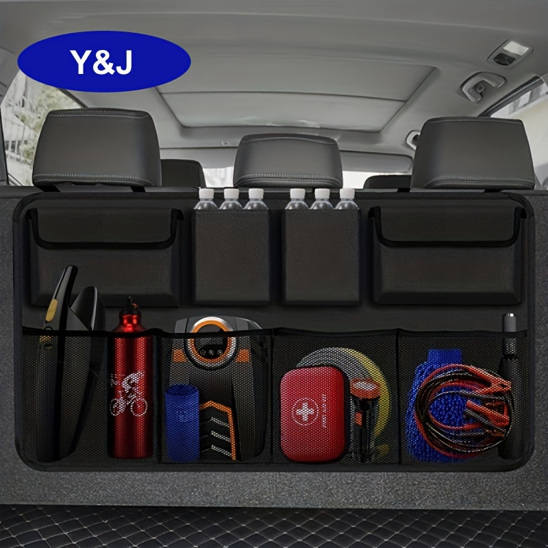 Organisateur de coffre de voiture en tissu 8 grands de rangement - Gain de place, grande , boîte de rangement coffre de voiture à siège arrière suspendu SUV et
Organisateur de coffre de voiture en tissu 8 grands de rangement - Gain de place, grande , boîte de rangement coffre de voiture à siège arrière suspendu SUV et
