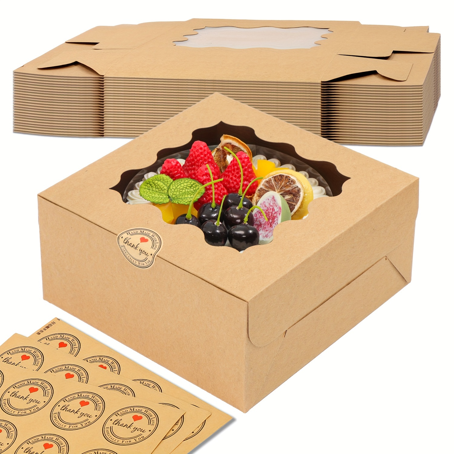 24pcs Biocorpla 8x8x4 Inches Brown Cake Boxes With Window, Bakery Boxes With Window, Pastry Boxes, Dessert Boxes, Cookie Boxes For Gift , Cake, Pastries, Pie, Chocolates, Cupcakes, Cookies
24pcs Biocorpla 8x8x4 Inches Brown Cake Boxes With Window, Bakery Boxes With Window, Pastry Boxes, Dessert Boxes, Cookie Boxes For Gift , Cake, Pastries, Pie, Chocolates, Cupcakes, Cookies