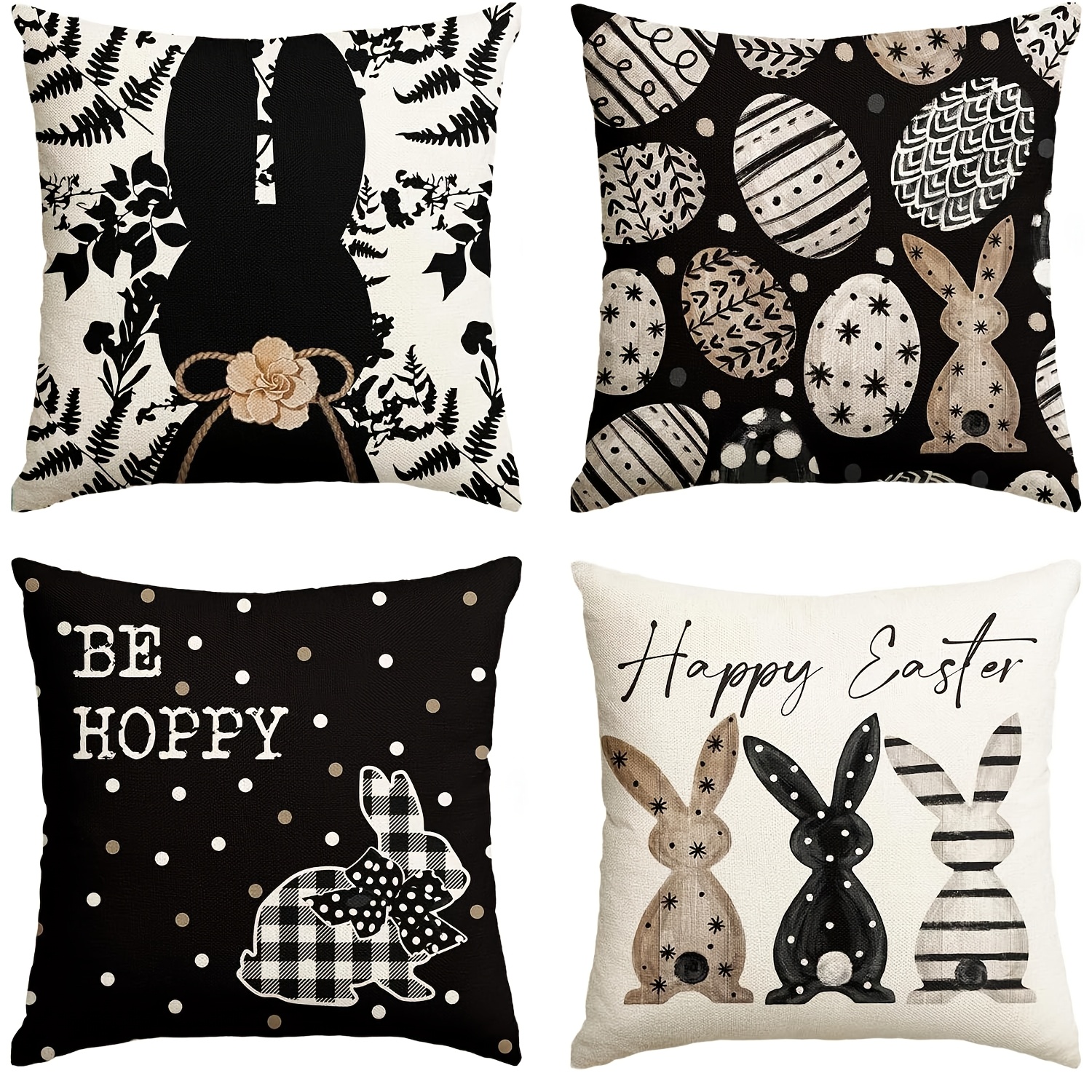 4pcs, Be Rabbit Black Throw Pillow Covers, 18 Inch Cushion Case Decoration For Sofa Couch Set Of 4
4pcs, Be Rabbit Black Throw Pillow Covers, 18 Inch Cushion Case Decoration For Sofa Couch Set Of 4