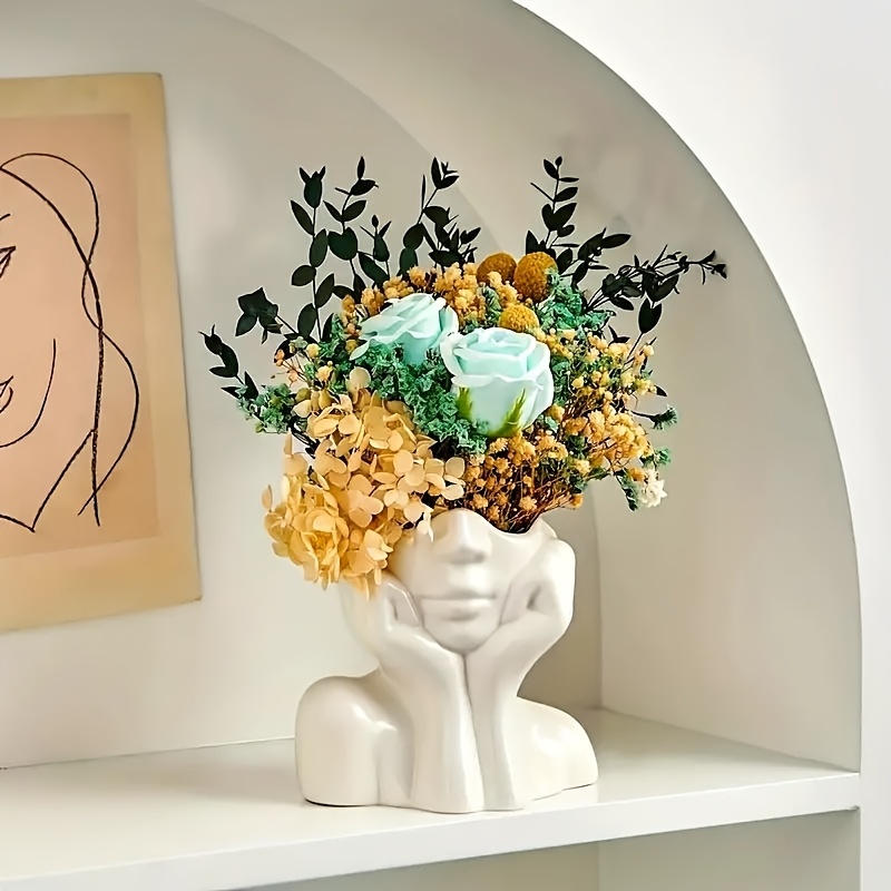 1pc Female Head Vase, Resin Modern Vase, Used For Garden Room Decoration, Desktop Art Indoor And Outdoor, Halloween And Christmas Decoration
1pc Female Head Vase, Resin Modern Vase, Used For Garden Room Decoration, Desktop Art Indoor And Outdoor, Halloween And Christmas Decoration