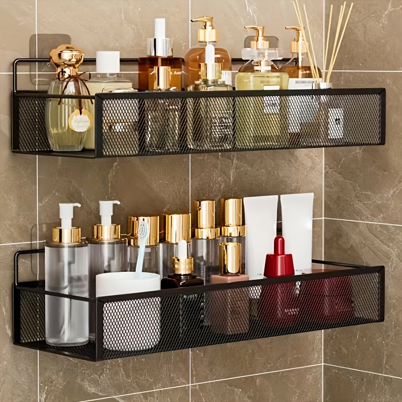 2pcs Large Capacity Metal Bathroom Shelves - Wall-mounted, Drainable Iron Storage Racks For Cosmetics & , Home Decor, Dorms, And Rvs
2pcs Large Capacity Metal Bathroom Shelves - Wall-mounted, Drainable Iron Storage Racks For Cosmetics & , Home Decor, Dorms, And Rvs