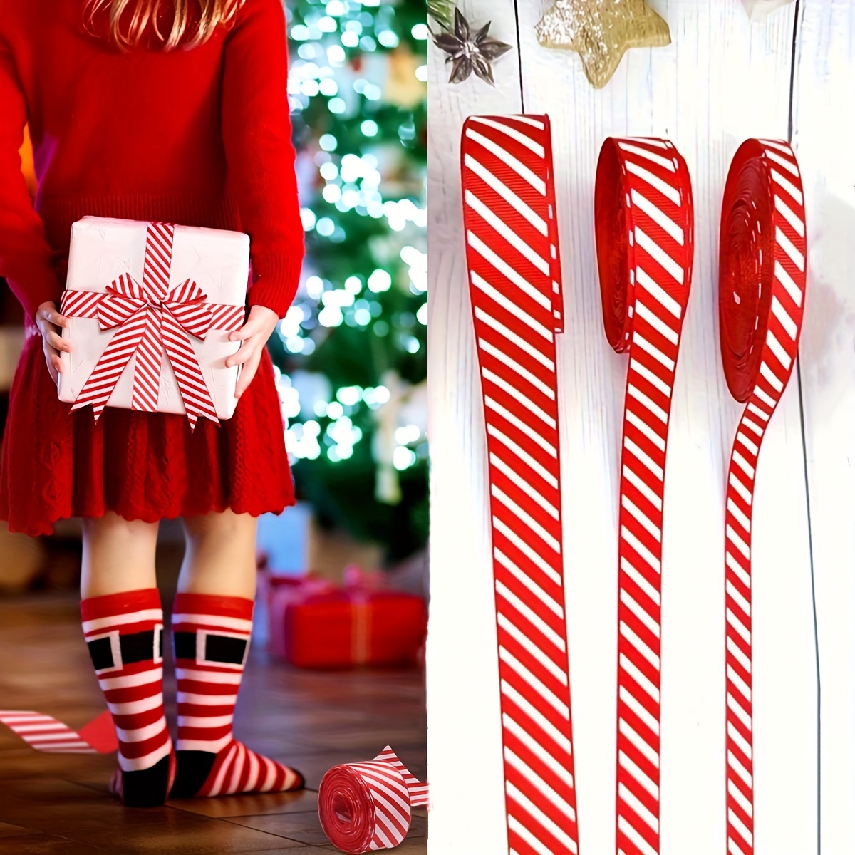 5-yard Striped Ribbon Christmas Ribbon Gift Box Packaging Ribbon Holiday Scene Christmas Decoration
5-yard Striped Ribbon Christmas Ribbon Gift Box Packaging Ribbon Holiday Scene Christmas Decoration