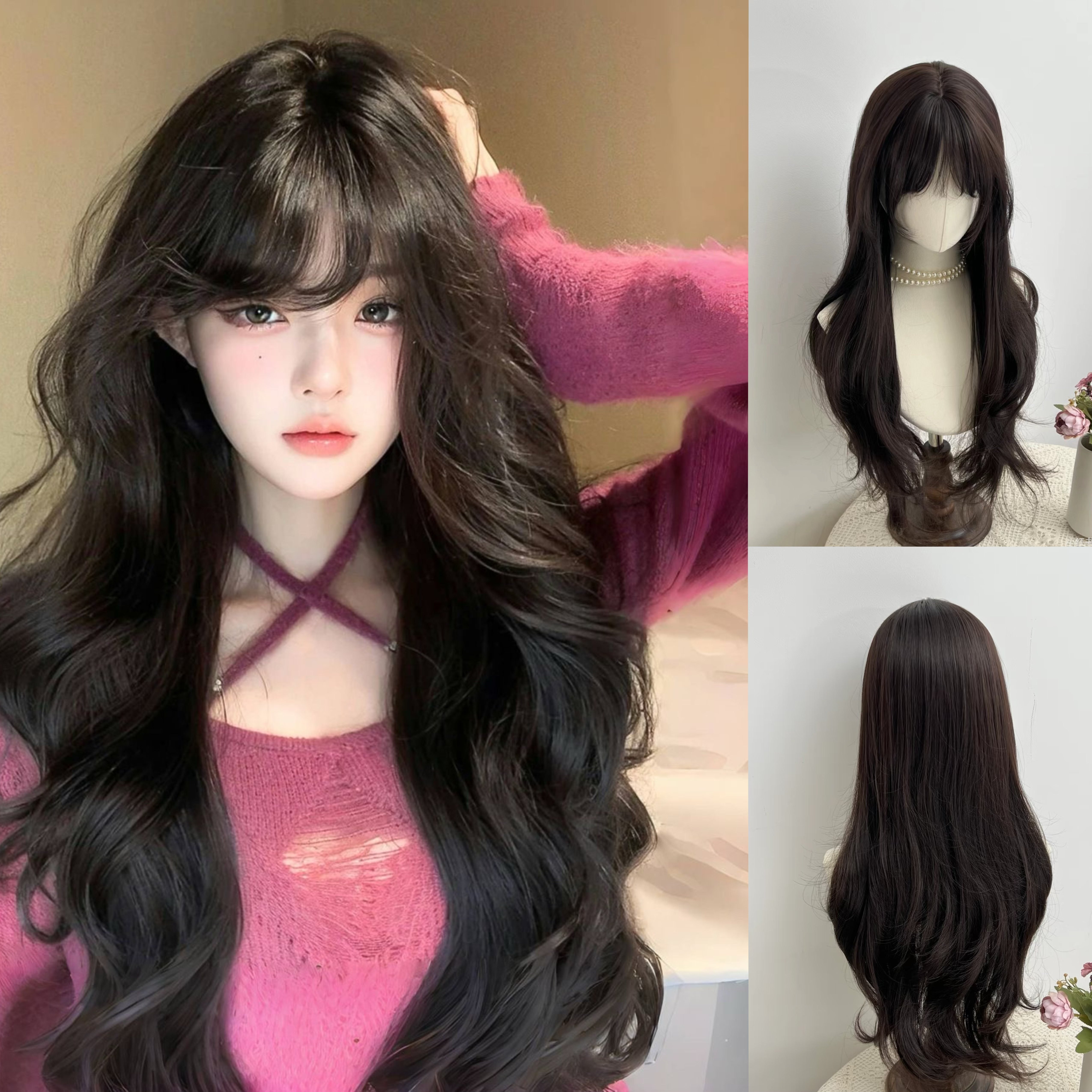 Elegant Long Curly Wig With Bangs For Women - Versatile , Heat Resistant Synthetic Hair, &
Elegant Long Curly Wig With Bangs For Women - Versatile , Heat Resistant Synthetic Hair, &
