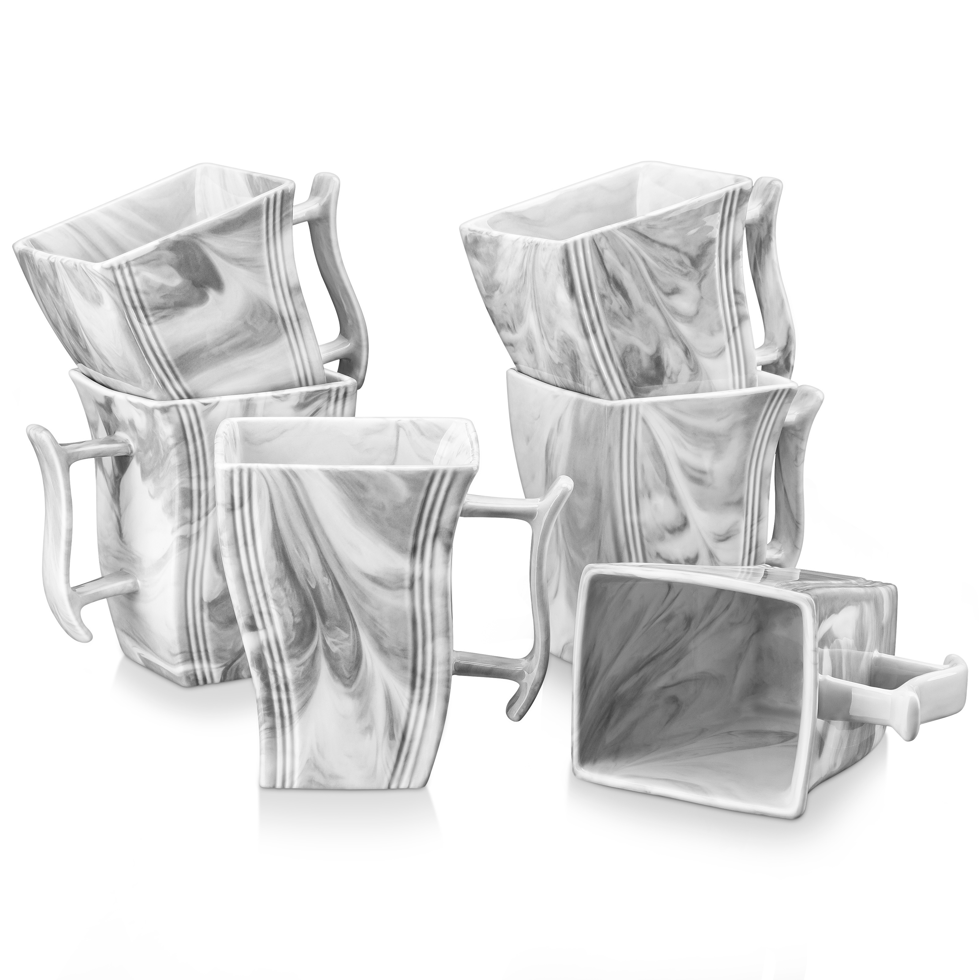 Large Ceramic Coffee Mugs, Marble Cappuccino Cups 480 Ml, Square Porcelain Mugs Set Of 6, Espresso Cup, Dishwasher And Microwave Safe, Handmade
Large Ceramic Coffee Mugs, Marble Cappuccino Cups 480 Ml, Square Porcelain Mugs Set Of 6, Espresso Cup, Dishwasher And Microwave Safe, Handmade