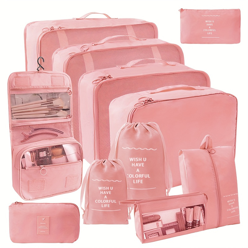 7pcs Organizer Set - Polyester Packing Cubes With Inspirational Quotes, Includes Clothes, Underwear, Shoe, Cosmetic & Toiletry Bags For Efficient & Stylish Storage
7pcs Organizer Set - Polyester Packing Cubes With Inspirational Quotes, Includes Clothes, Underwear, Shoe, Cosmetic & Toiletry Bags For Efficient & Stylish Storage