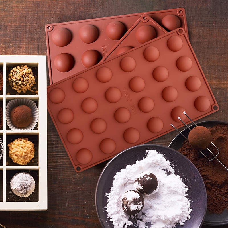 1pc Silicone Chocolate Molds, 15 /24 Half Spheres Silicone Molds For Baking , Pudding, Jelly, Butter Balls, Heat Temperature Resistant, Reusable
1pc Silicone Chocolate Molds, 15 /24 Half Spheres Silicone Molds For Baking , Pudding, Jelly, Butter Balls, Heat Temperature Resistant, Reusable