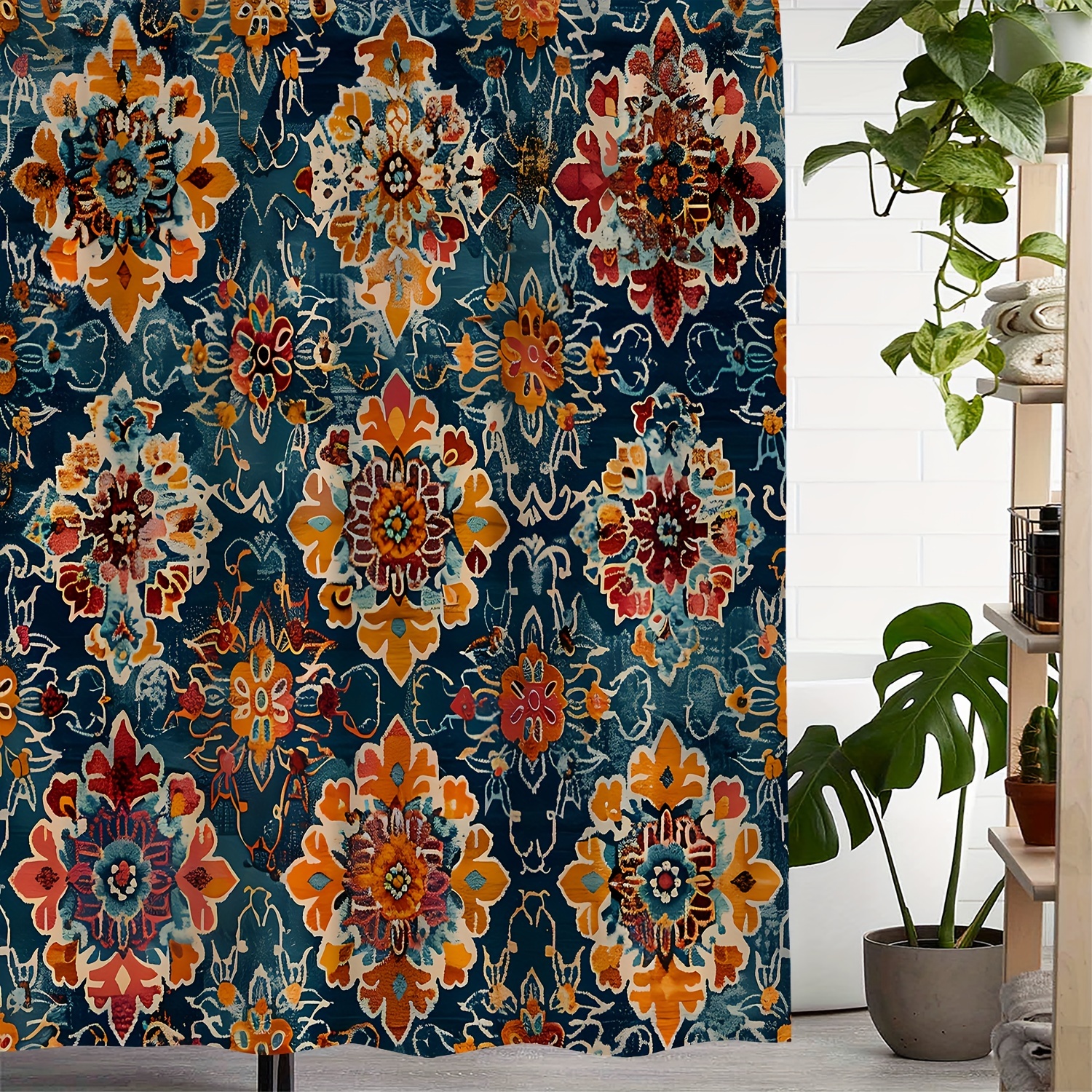 Vintage Bohemian Printed Waterproof Shower Curtain With 12 Hooks - Artistic, Durable, And Water-resistant
Vintage Bohemian Printed Waterproof Shower Curtain With 12 Hooks - Artistic, Durable, And Water-resistant