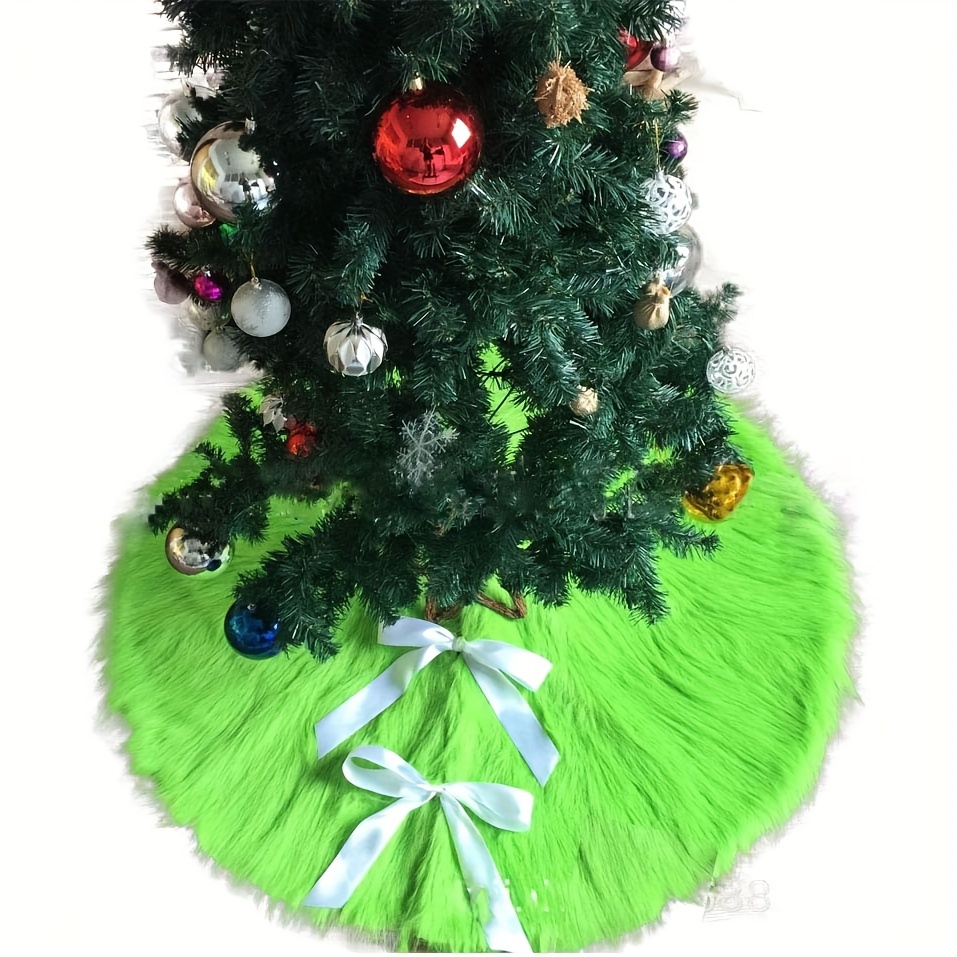 Faux Fur Green Christmas Tree Skirt - Other Material, Drawstring Closure, Holiday Decor For Christmas & Halloween - Round Plush Tree Mat For Home Party Decorations
Faux Fur Green Christmas Tree Skirt - Other Material, Drawstring Closure, Holiday Decor For Christmas & Halloween - Round Plush Tree Mat For Home Party Decorations