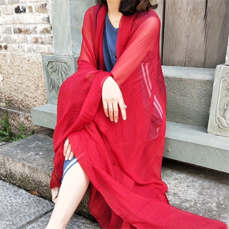 Large Size Solid Color Scarf Minimalist Thin Breathable Shawl Casual Windproof Sunscreen Wrap For Women
Large Size Solid Color Scarf Minimalist Thin Breathable Shawl Casual Windproof Sunscreen Wrap For Women