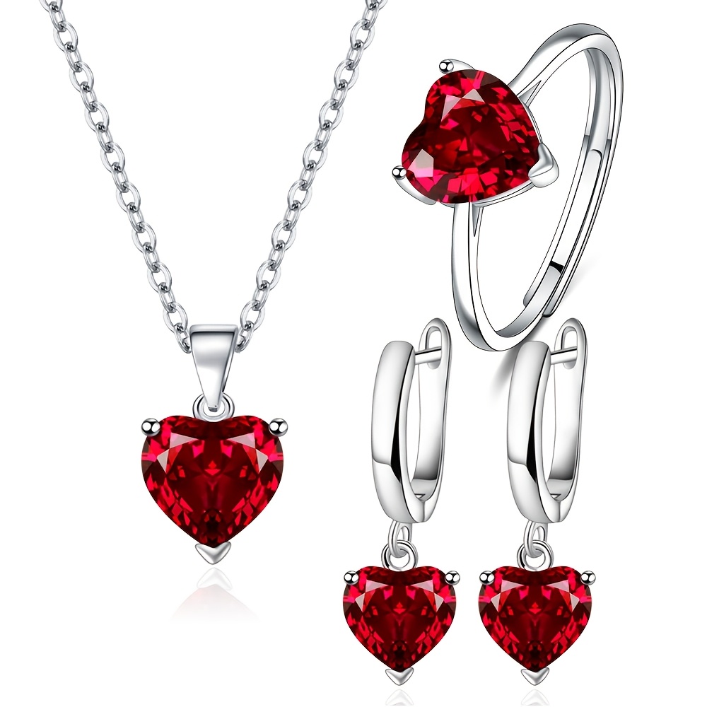 4pcs Heart-shaped Synthetic Zirconia Jewelry Set, Stainless Steel, Elegant , With Necklace, Earrings, Ring, For Women, Ideal For , Wedding, Valentine's Day Gift
4pcs Heart-shaped Synthetic Zirconia Jewelry Set, Stainless Steel, Elegant , With Necklace, Earrings, Ring, For Women, Ideal For , Wedding, Valentine's Day Gift