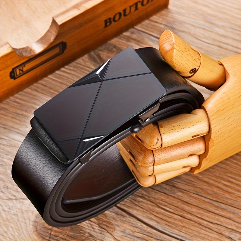 Elegant Alloy Automatic Buckle Belt: Perfect Gift For Men - Simple, Durable, Pu Leather, And Alloy Buckle
Elegant Alloy Automatic Buckle Belt: Perfect Gift For Men - Simple, Durable, Pu Leather, And Alloy Buckle