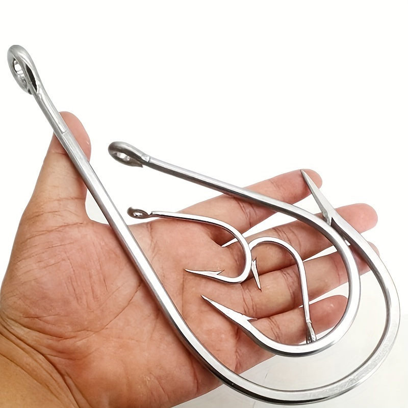 2pcs Large Stainless Steel Fish Hooks For Tuna/big Catfish/grouper, Barbed Hook With Eye, Saltwater Fishing Tackle
2pcs Large Stainless Steel Fish Hooks For Tuna/big Catfish/grouper, Barbed Hook With Eye, Saltwater Fishing Tackle