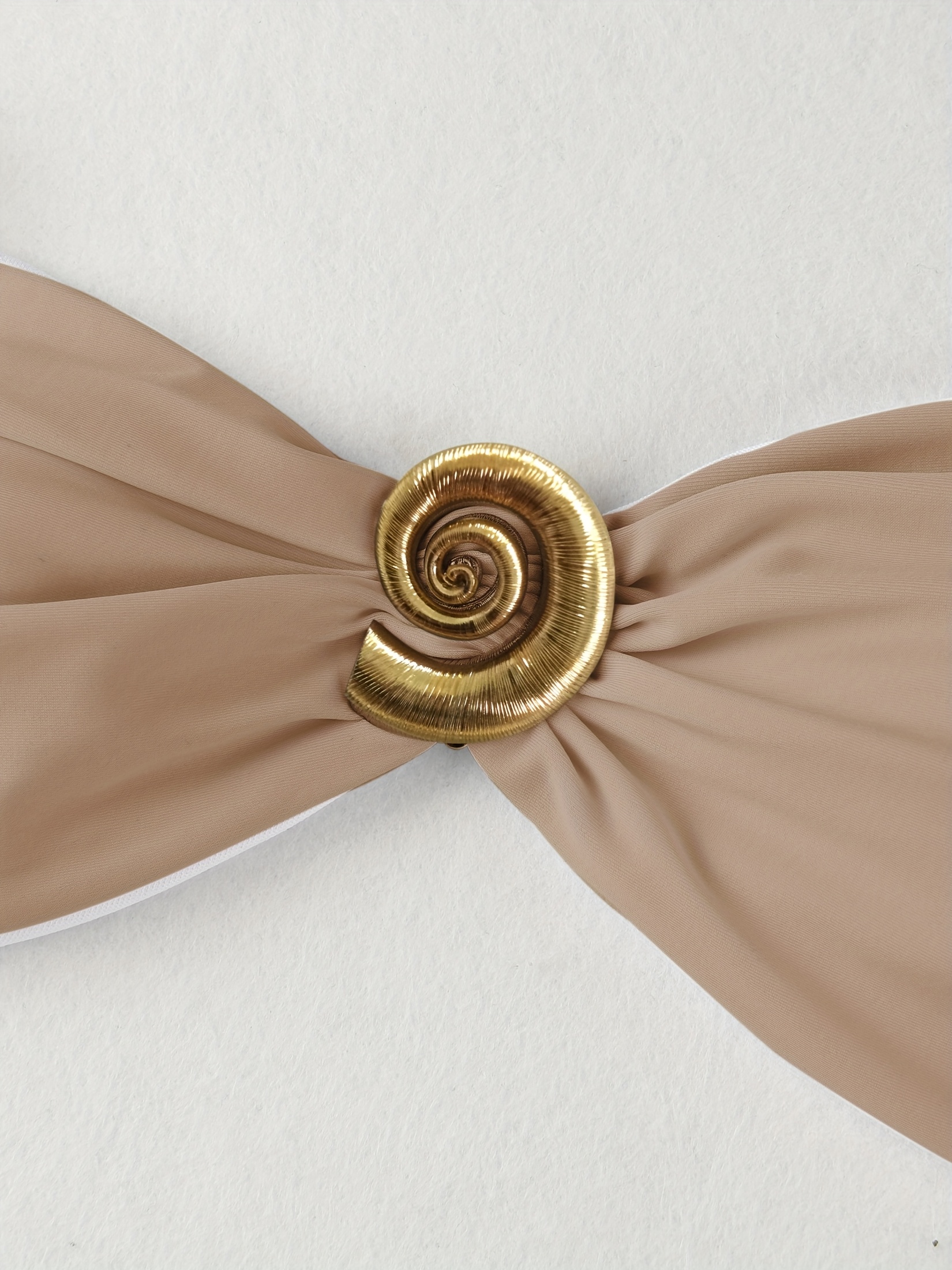 99685bed 6aa4 41a2 87e2 00acb9c2069b EDOLYNSA Sling Bikini Khaki Metal Conch Decoration Pleated High Slit Long Skirt Sexy Skirt Bikini Set Summer New Outdoor Holiday Beach Swimwear K139