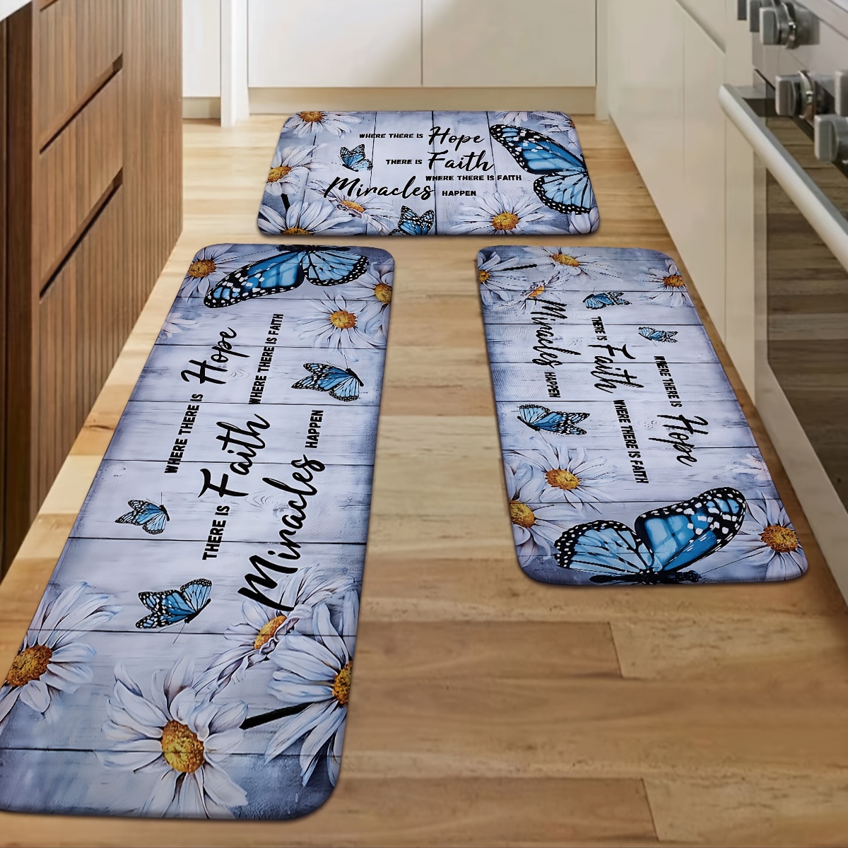 1 Piece Blue Butterfly Flower Pattern Kitchen Mat, Non-slip Mat, Machine Washable Rug, Gift Mat Personalized Home Decoration Mat For Door Kitchen Entrance
1 Piece Blue Butterfly Flower Pattern Kitchen Mat, Non-slip Mat, Machine Washable Rug, Gift Mat Personalized Home Decoration Mat For Door Kitchen Entrance