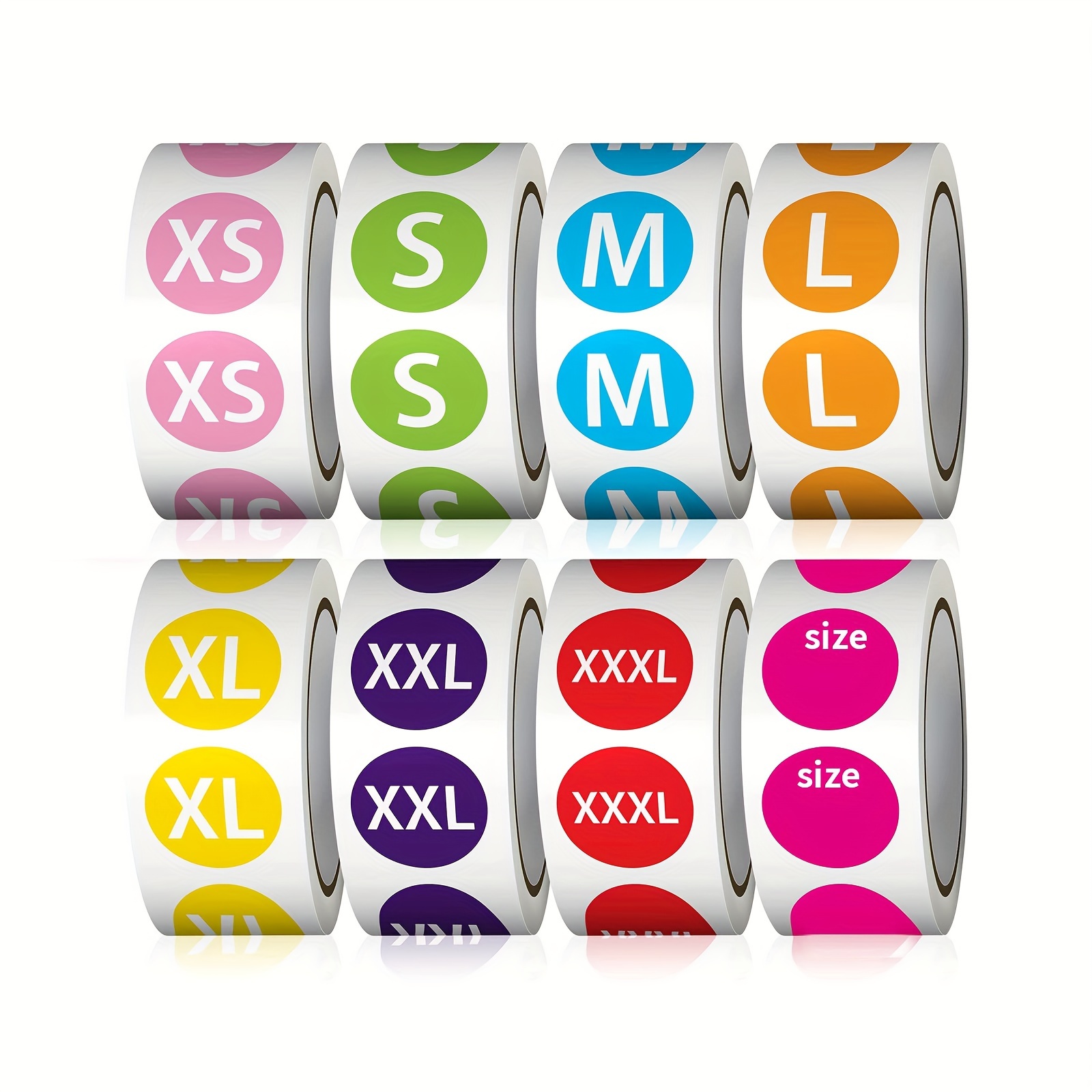 2400 Count Color-coded For Clothing - Self-adhesive Circular Size Stickers For T-shirts, Pants & Dresses Retail - Paper Material, 8 Rolls
2400 Count Color-coded For Clothing - Self-adhesive Circular Size Stickers For T-shirts, Pants & Dresses Retail - Paper Material, 8 Rolls