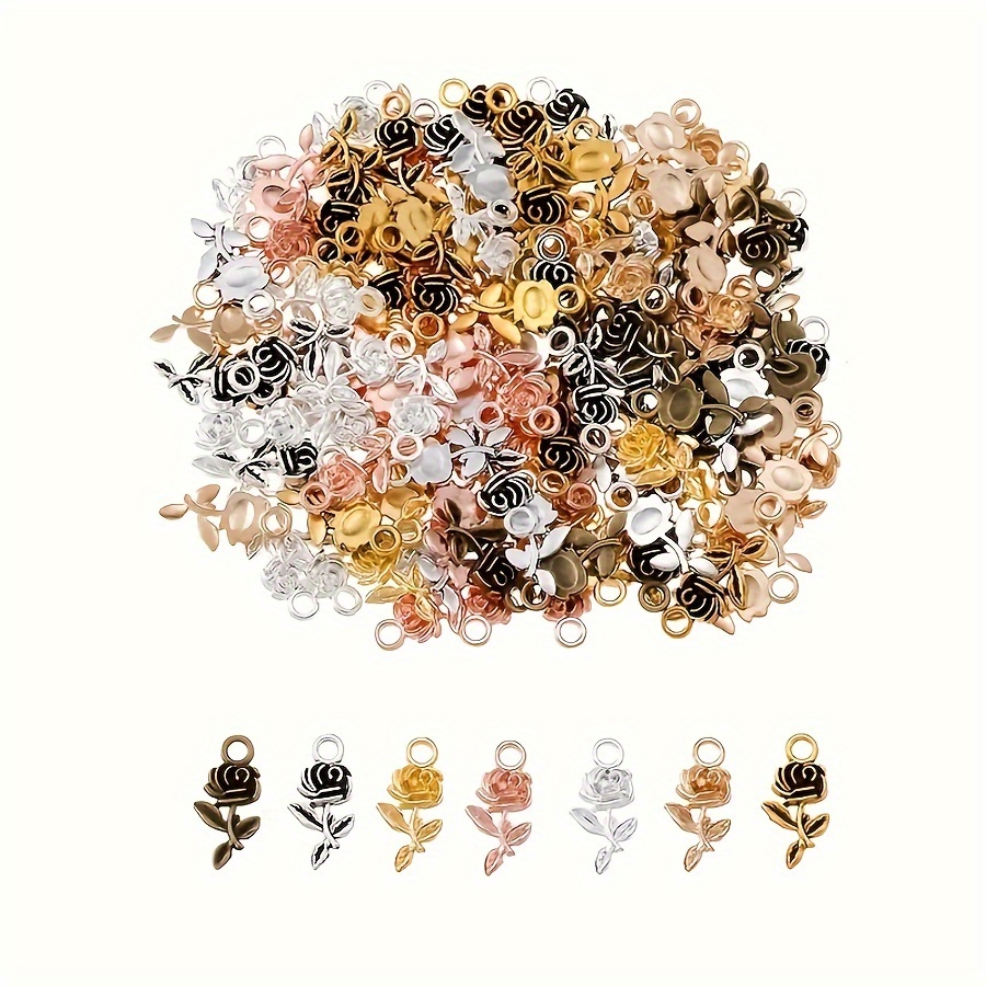 100pcs Charms Flower Rose Pendants, Retro Bronze Silvery Pendants For Diy Bracelet Necklace Accessories
100pcs Charms Flower Rose Pendants, Retro Bronze Silvery Pendants For Diy Bracelet Necklace Accessories