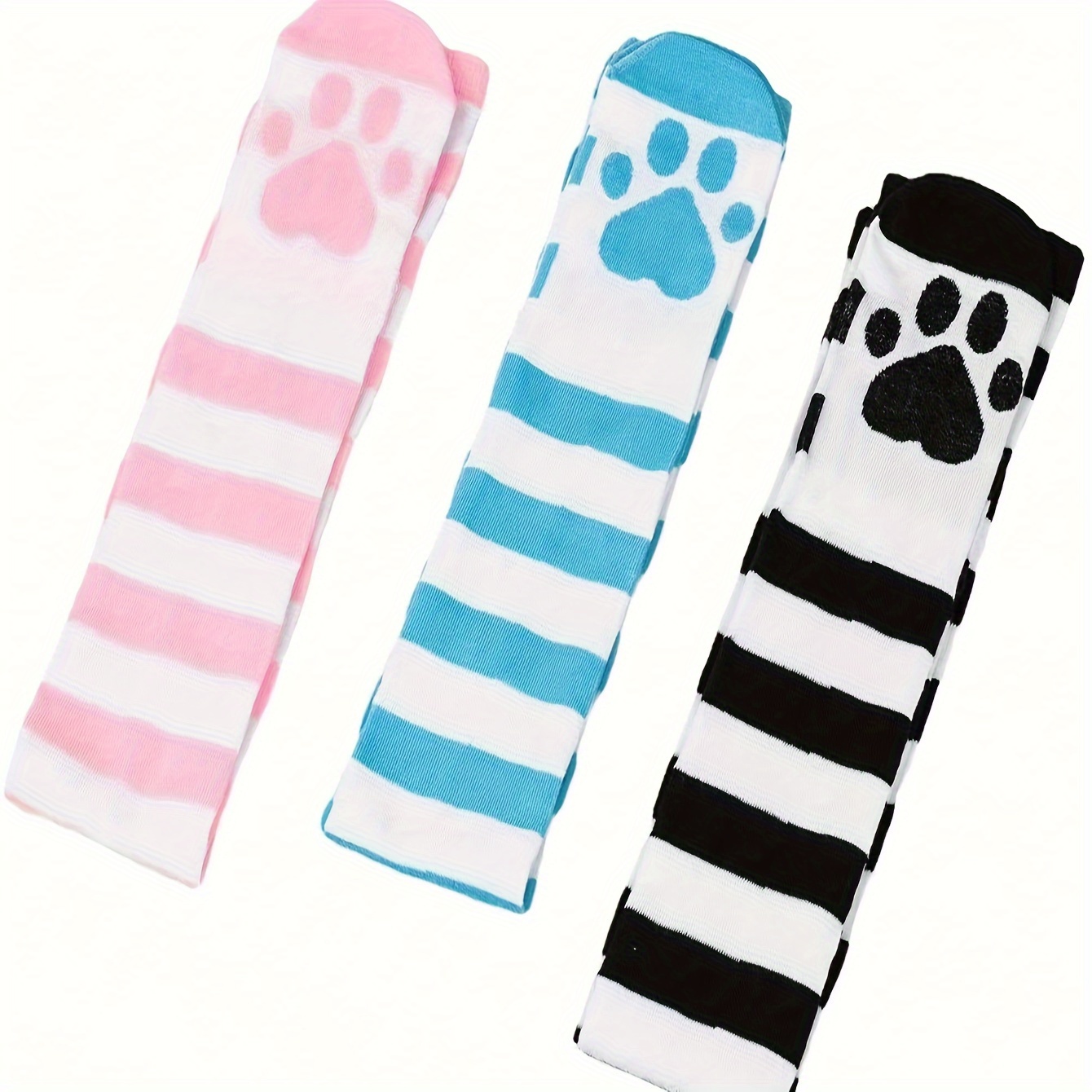 Chaussettes hautes rayées d'inspiration anime avec de patte - Tissu en polyester, bas cosplay confortables jusqu'à la cuisse, lavables à - 1 paire
Chaussettes hautes rayées d'inspiration anime avec de patte - Tissu en polyester, bas cosplay confortables jusqu'à la cuisse, lavables à - 1 paire