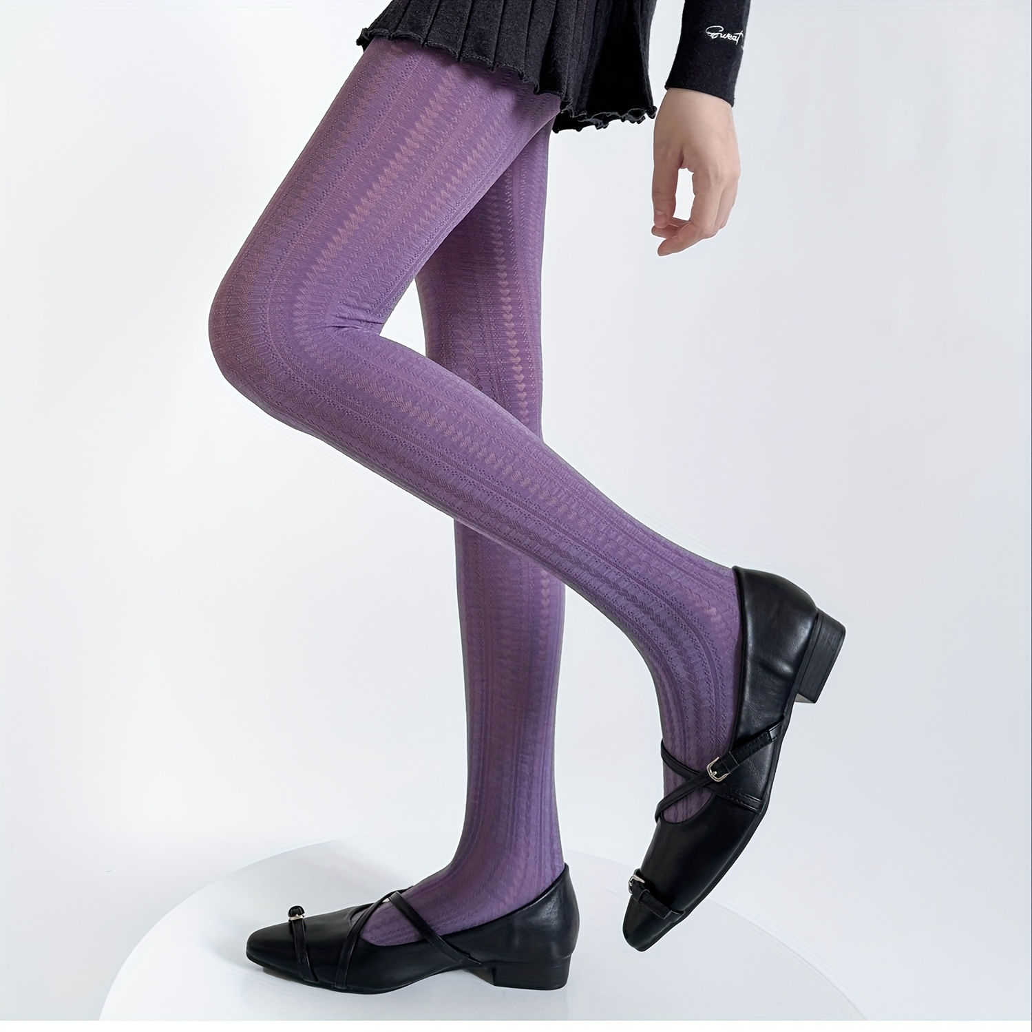 Vintage-inspired Dark Pattern Tights For Women - Slimming Vertical Knit, Polyester , Hand Washable
Vintage-inspired Dark Pattern Tights For Women - Slimming Vertical Knit, Polyester , Hand Washable