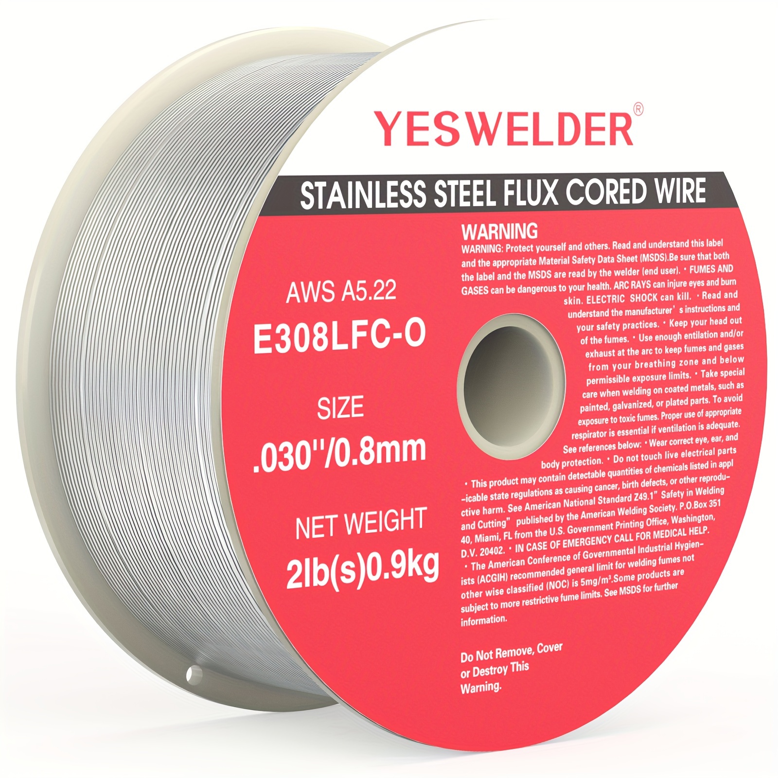 Yeswelder Stainless Steel Flux Cored Wire E308lfc-o.030/.035-diameter, 2-pound
Yeswelder Stainless Steel Flux Cored Wire E308lfc-o.030/.035-diameter, 2-pound