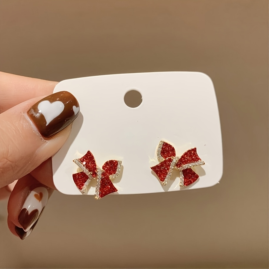 1 Pair Elegant Red Bowknot Stud Earrings, Synthetic Cubic Zirconia, Alloy With 925 Sterling Silver Post, Uv Plated, & Holiday Parties, Valentine's Day Gift, Jewelry
1 Pair Elegant Red Bowknot Stud Earrings, Synthetic Cubic Zirconia, Alloy With 925 Sterling Silver Post, Uv Plated, & Holiday Parties, Valentine's Day Gift, Jewelry