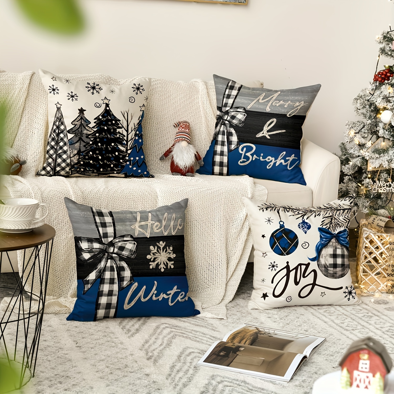 4pcs, 4er Set Kissenbezüge Aus Ployester Mit Weihnachtsbaummotiv In Und , Weihnachts-winterferien-kissendekoration Für Sofa-sofa-set
4pcs, 4er Set Kissenbezüge Aus Ployester Mit Weihnachtsbaummotiv In Und , Weihnachts-winterferien-kissendekoration Für Sofa-sofa-set