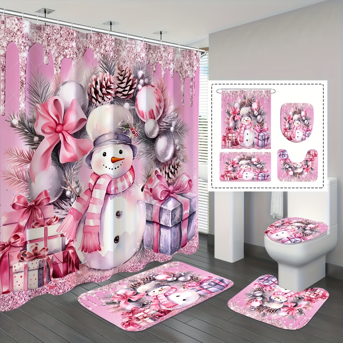 1/3/4pcs Christmas Snowman Box U-shaped Pad, Pad, Bathroom Decoration, Bathroom Curtain Set, Curtains For In , 12 , Bathroom -slip Mat, Pad And U-shaped
1/3/4pcs Christmas Snowman Box U-shaped Pad, Pad, Bathroom Decoration, Bathroom Curtain Set, Curtains For In , 12 , Bathroom -slip Mat, Pad And U-shaped