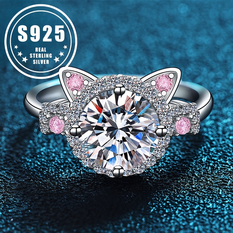 Cat-shaped 925 Sterling Silvery Ring With Sparkling Zirconia - Adjustable Size, Or As A Gift.
Cat-shaped 925 Sterling Silvery Ring With Sparkling Zirconia - Adjustable Size, Or As A Gift.