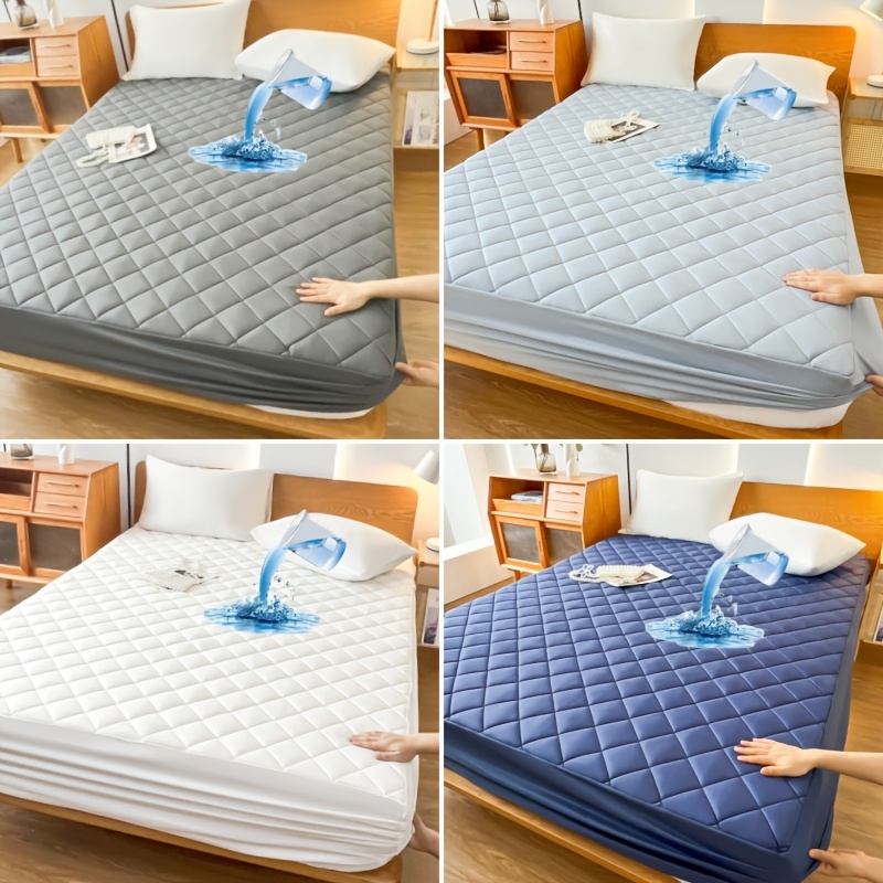1pc Quilted Interlayer Waterproof Bed Sheet, Soft And Comfortable Bedding Mattress Cover, Suitable For Bedrooms, Guest Rooms, Dormitories, 36cm Deep Cover, Solid Color Mattress Protective Cover
1pc Quilted Interlayer Waterproof Bed Sheet, Soft And Comfortable Bedding Mattress Cover, Suitable For Bedrooms, Guest Rooms, Dormitories, 36cm Deep Cover, Solid Color Mattress Protective Cover