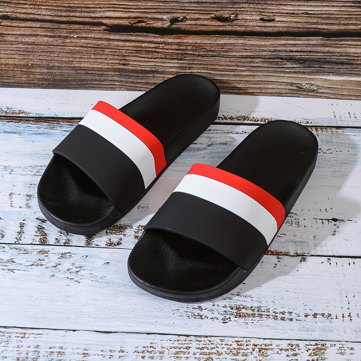 Men's Trendy Colour Block Open Toe Breathable Slippers, Comfy Non Slip Casual Soft Sole Slides, Men's Indoor Footwear
Men's Trendy Colour Block Open Toe Breathable Slippers, Comfy Non Slip Casual Soft Sole Slides, Men's Indoor Footwear