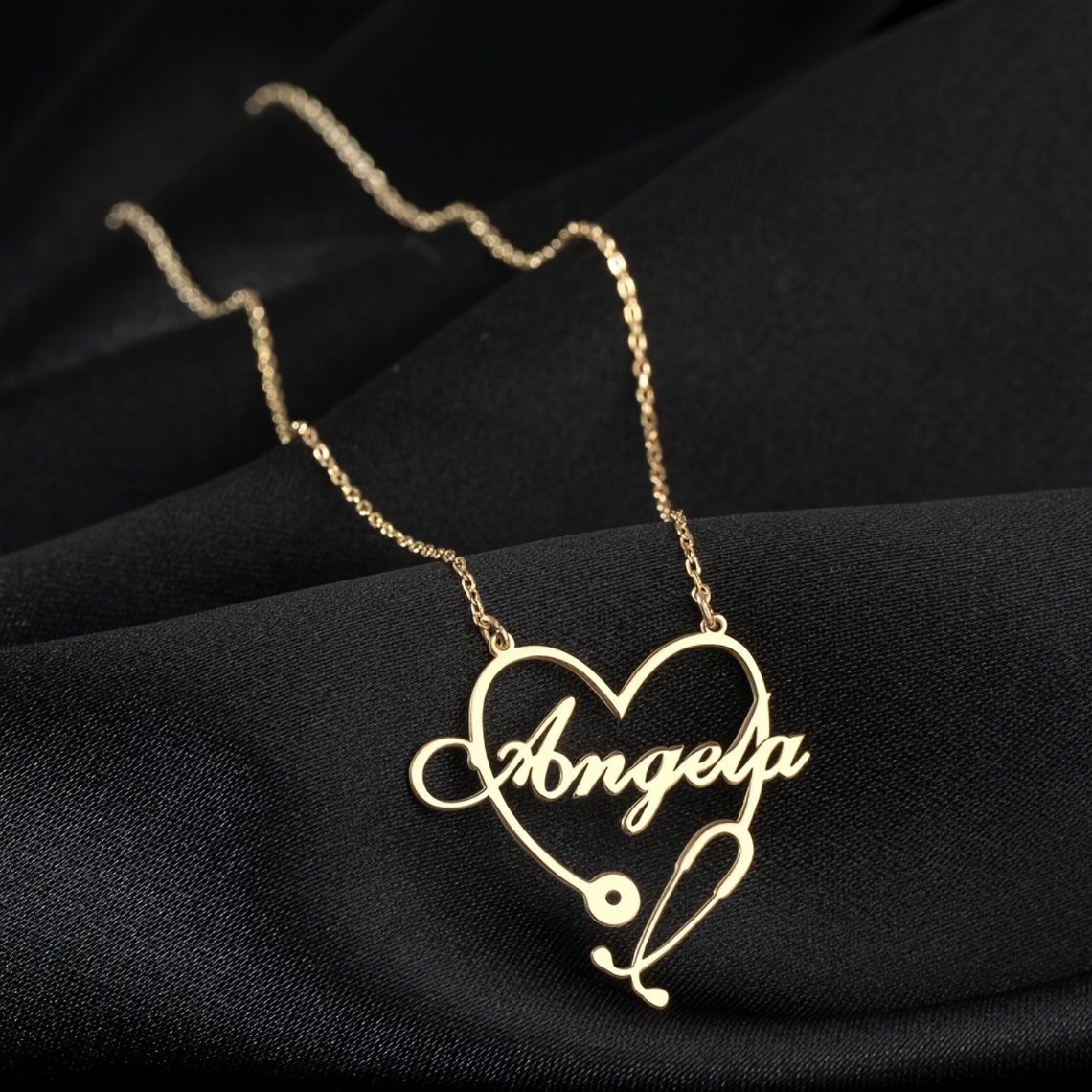 Customized English Letter Stethoscope Love Heart Pendant Necklace Adjustable Neck Chain Jewelry Nurse Doctor Gift
Customized English Letter Stethoscope Love Heart Pendant Necklace Adjustable Neck Chain Jewelry Nurse Doctor Gift