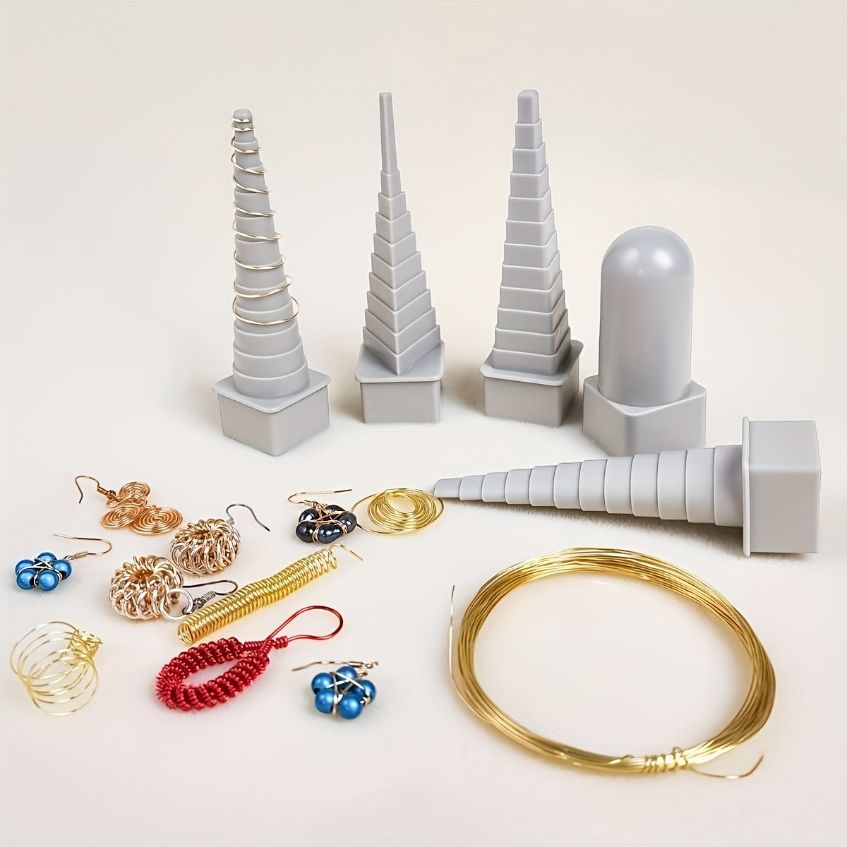 5x, Wire Wrapping Set, 4 Different Shapes, Oval, Square, Round And Triangle, Plus Interchangeable Handle, Metal Jewelry And Shaping Tool
5x, Wire Wrapping Set, 4 Different Shapes, Oval, Square, Round And Triangle, Plus Interchangeable Handle, Metal Jewelry And Shaping Tool