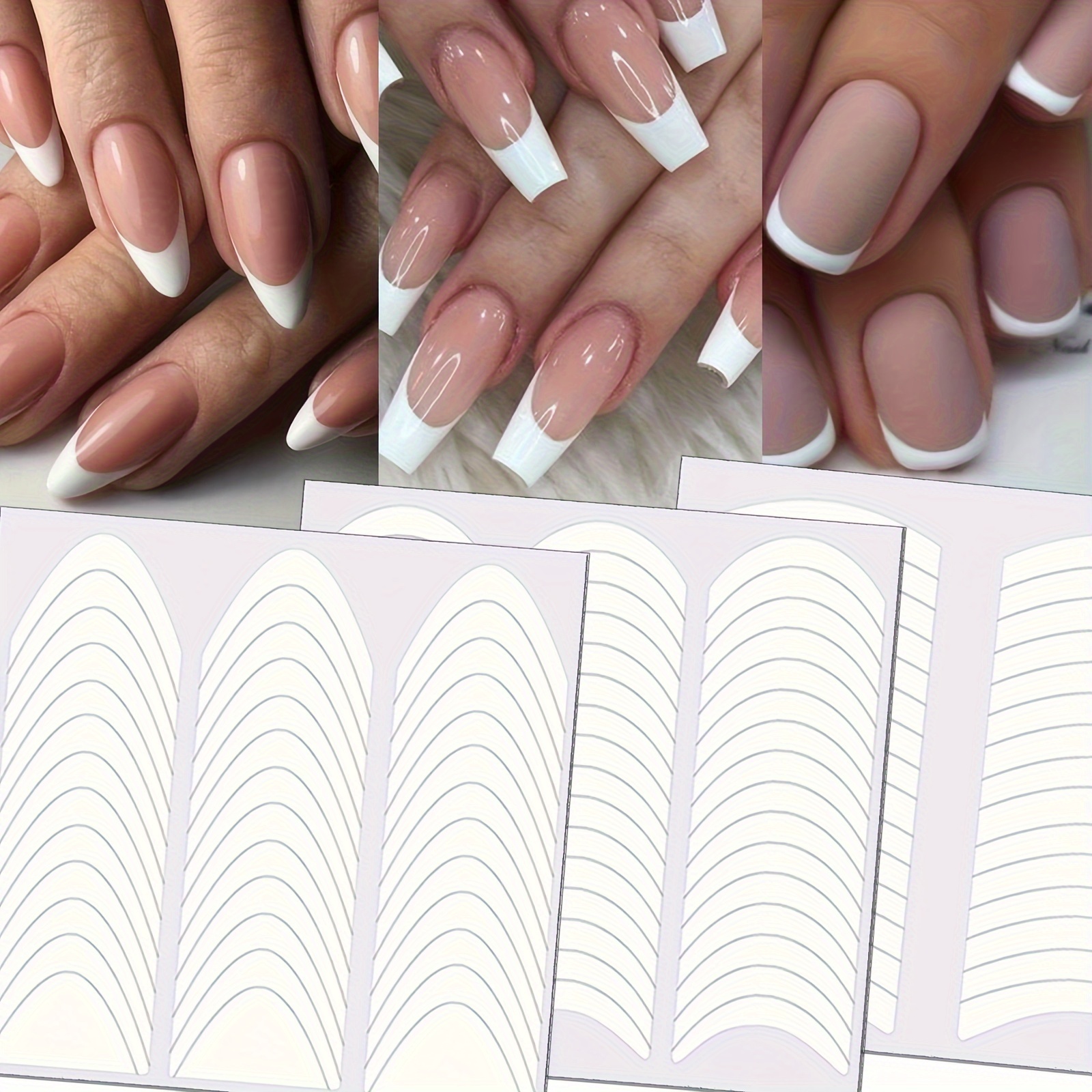 12 Sheets 456 French Manicure Art Stickers, 3 - Diy Decoration Templates Tool (3 , 12 Sheets)
12 Sheets 456 French Manicure Art Stickers, 3 - Diy Decoration Templates Tool (3 , 12 Sheets)