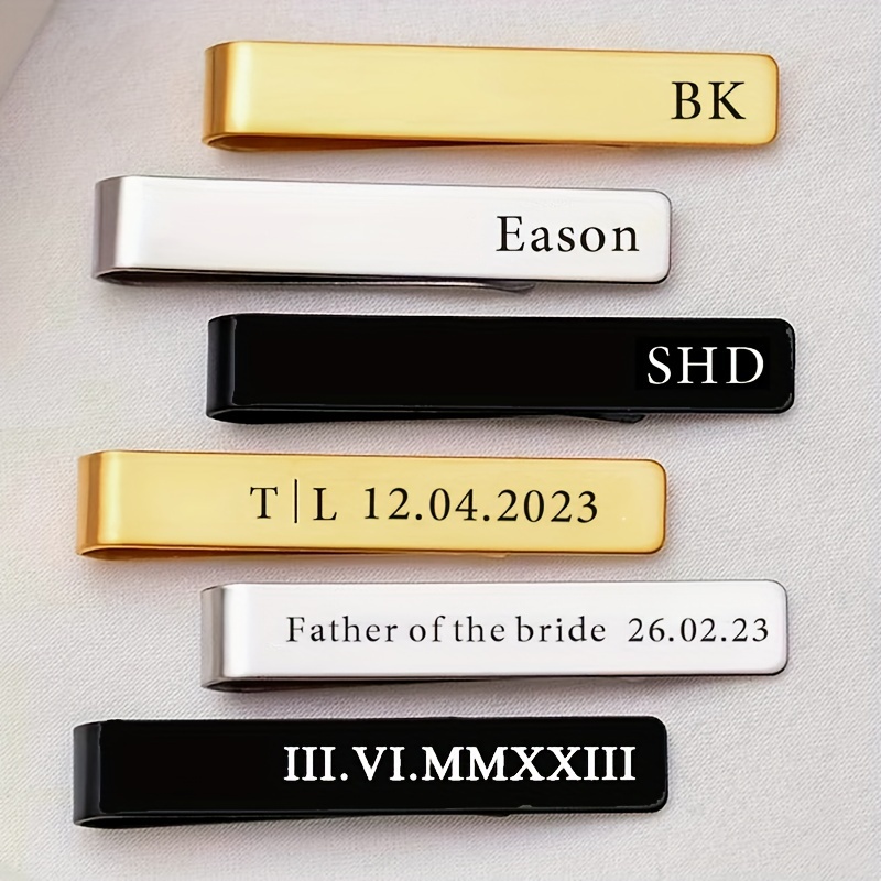 1pc Customize Engraved Words Initials Name Logo Accessory, Stainless Steel Tie Clips, Gift For Him Diy Name Pattern Tie Clip For Men
1pc Customize Engraved Words Initials Name Logo Accessory, Stainless Steel Tie Clips, Gift For Him Diy Name Pattern Tie Clip For Men